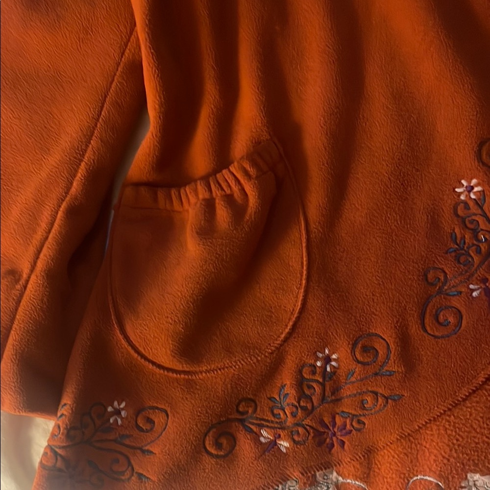 Chic Rust Orange Embroidered Jacket - Picture 5 of 6